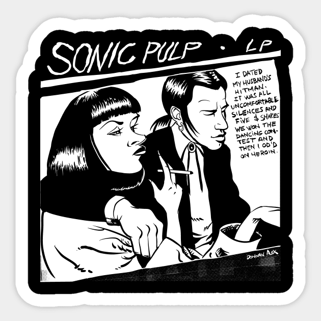 Sonic Pulp: Goo Fiction [Dark Tee] Sticker by DonovanAlex